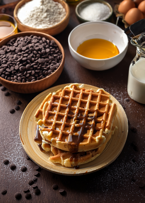 Waffles and Syrup Premium Ingredients